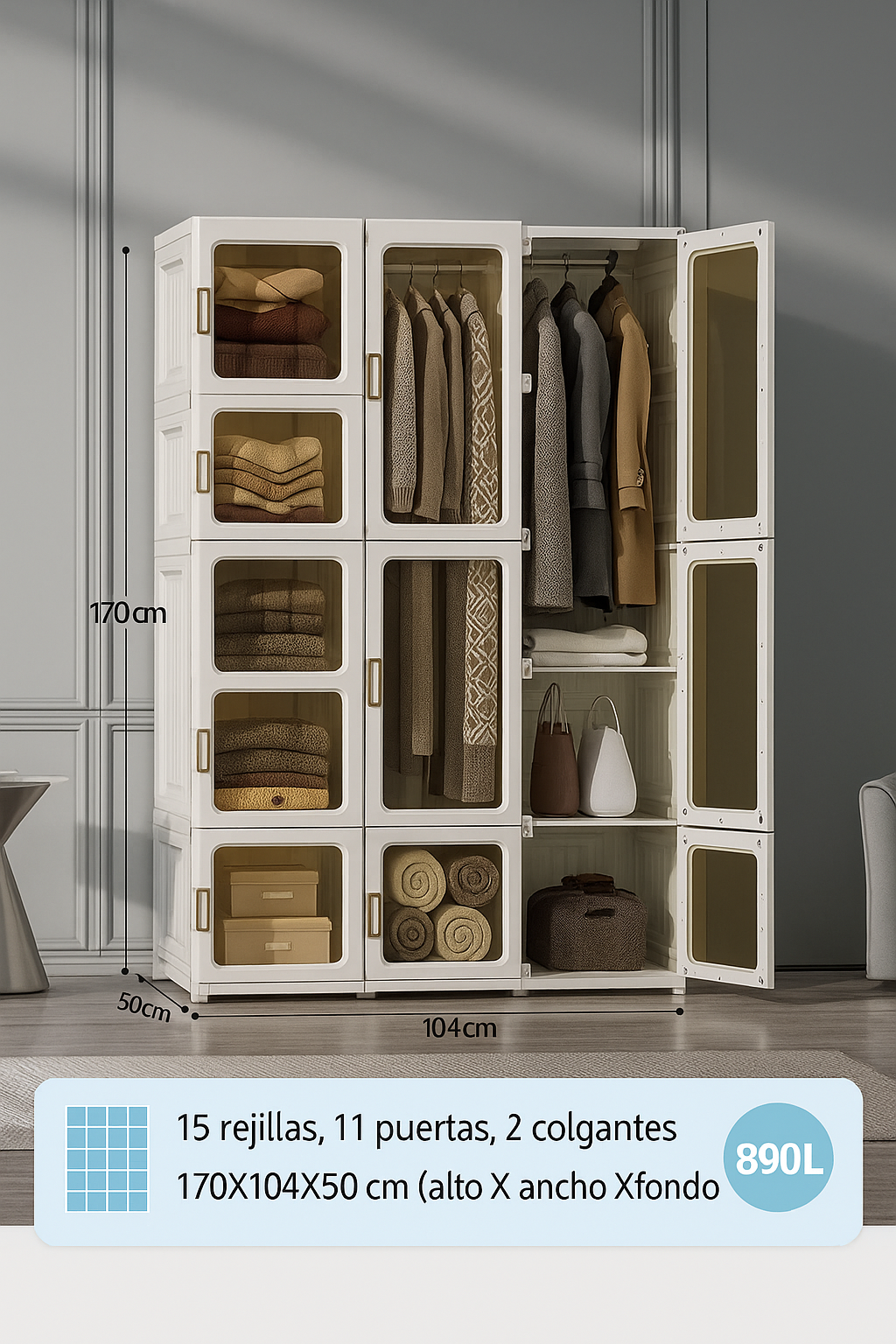 Organizador plegable: compra 1 y llévate 2 - Obtenga 10 perchas gratis