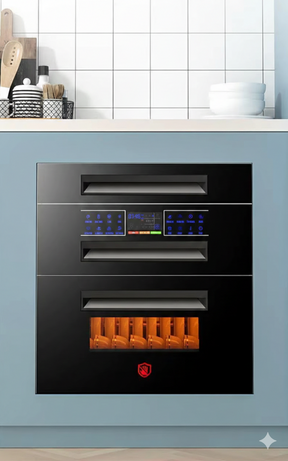 Lavavajillas eléctrico con sistema de desinfección incorporado, 120 litros.